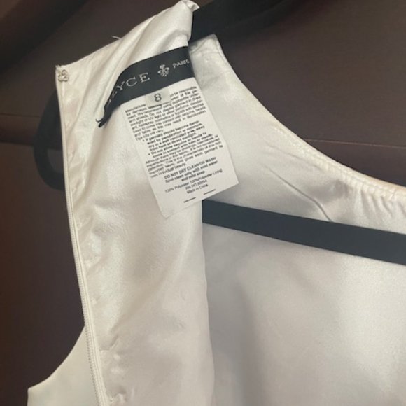 Long Formal White Dress with Tulle - Picture 2 of 2